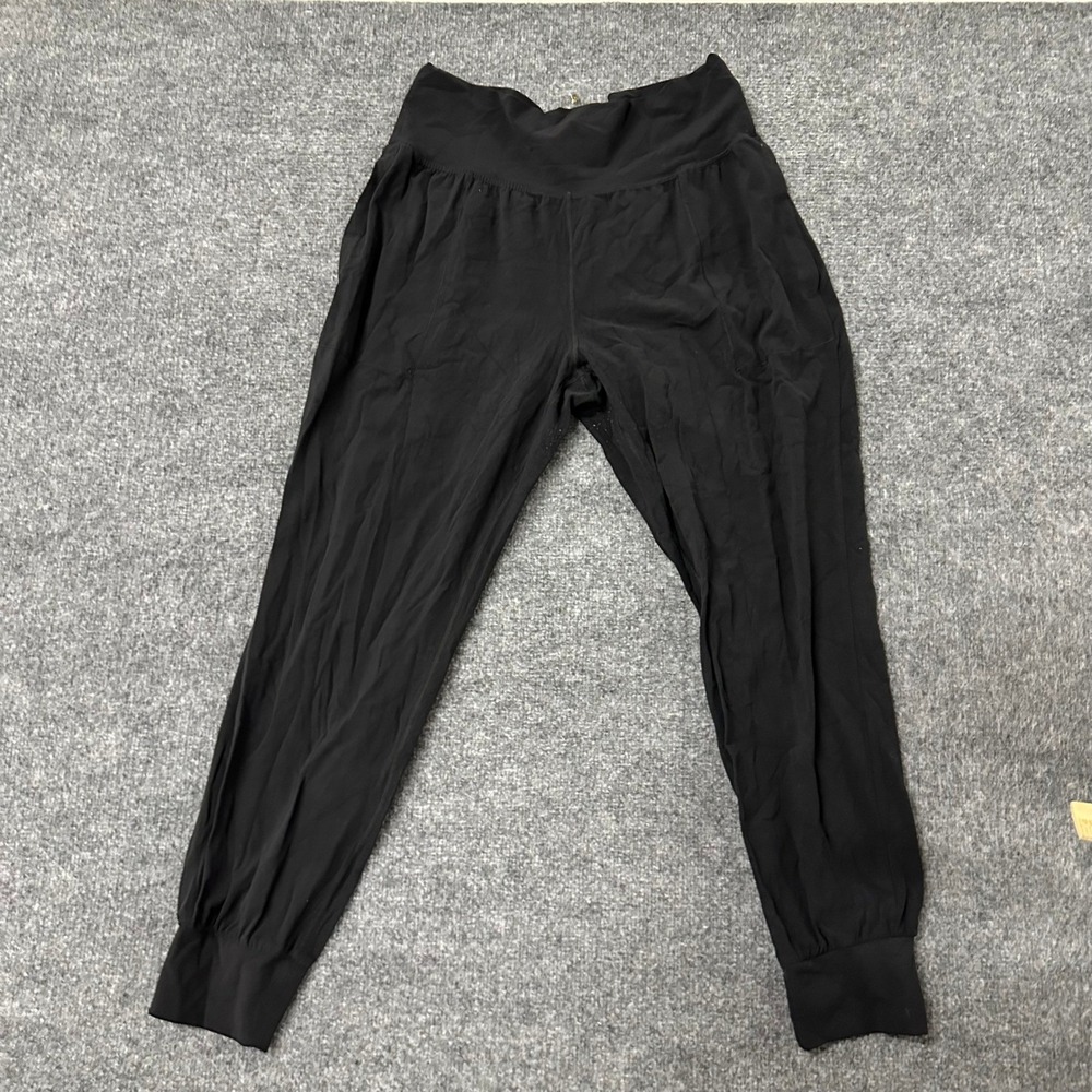 Athleta Joggers Womens Size L Black Salutation Athletic Yoga Stretch Tapered